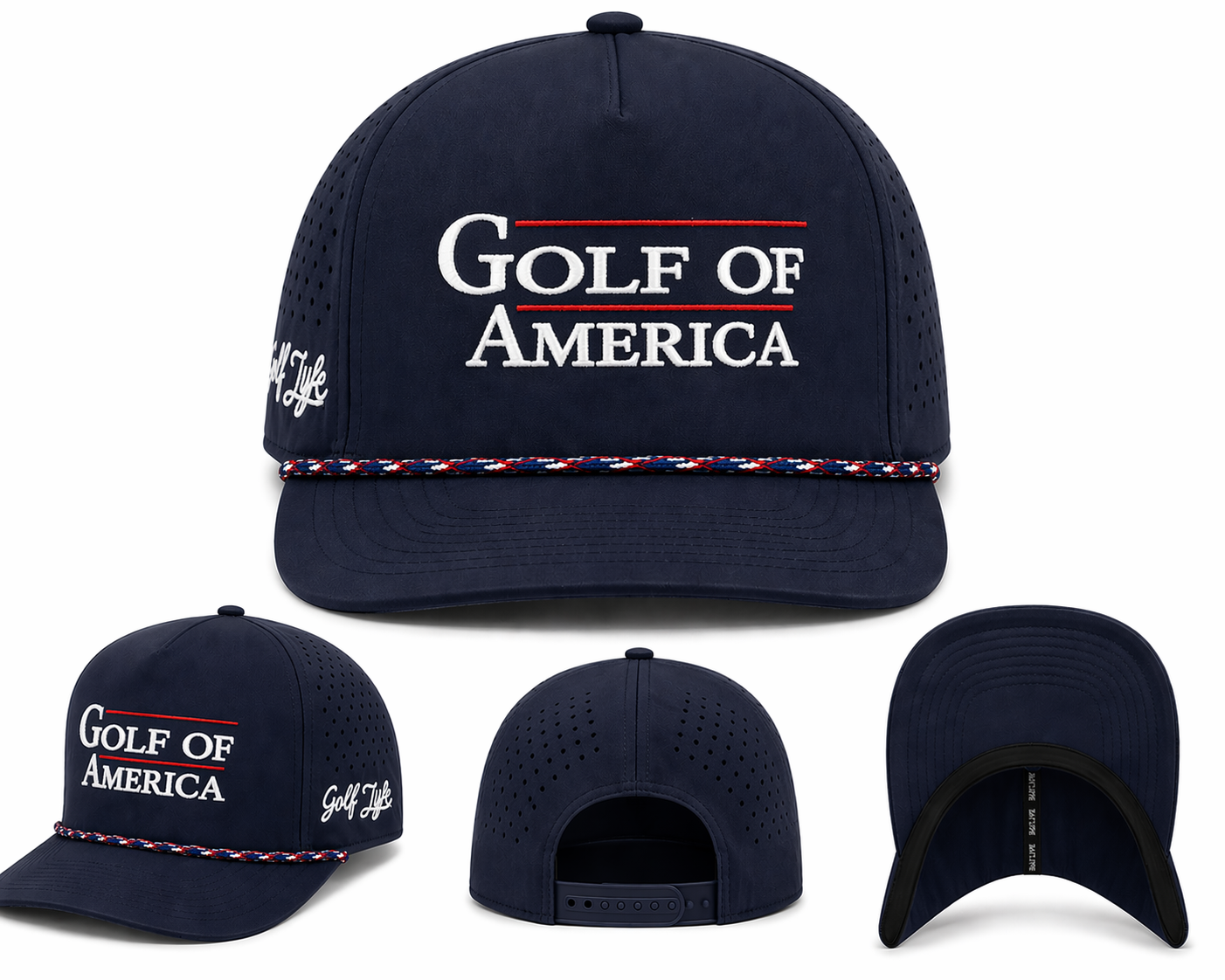 Golf Of America Golf Lyfe Branded Bills Hat